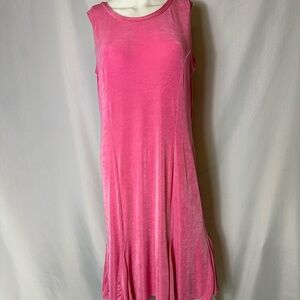 VINTAGE SLINKY BRAND HOT PINK SLEEVELESS DRESS Med/large